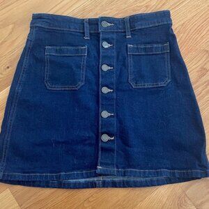 Denim Button Down Mini Skirt